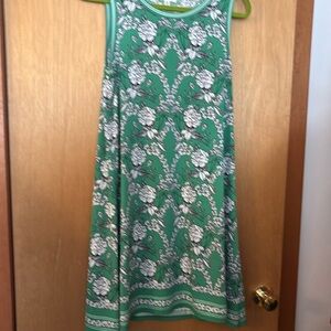 Max Studio Women's M Green Floral Sleeveless Standard Knee Length Dress